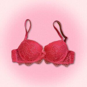 Victoria's Secret Dream Angels Lined Demi Bra in Red 32C